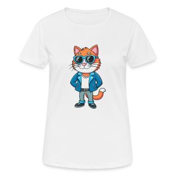 Hantilly Tiffany Funny Cartoon Kawaii Jacket Sungl - Women's Breathable T-Shirt - white - Front - AI Model Female 172 dark (172cm)