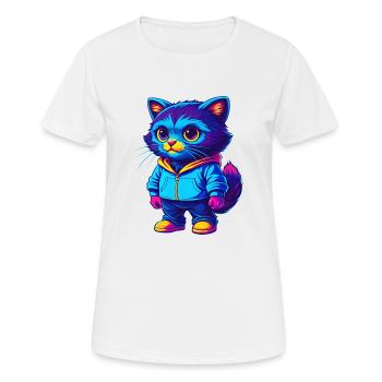 Chat Bambino Race Dessin Animé Kawaii Animal De Compagnie - T-shirt respirant Femme - blanc - Devant - AI Model Female 172 dark (172cm)
