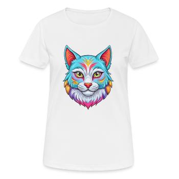 Asiatische Katzenrasse Cartoon Kawaii Tier Haustier - Frauen T-Shirt atmungsaktiv - Weiß - Vorne - AI Model Female 172 dark (172cm)