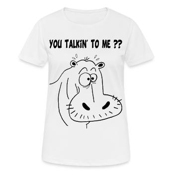 Schwarzes Nilpferd - Frauen T-Shirt atmungsaktiv - Weiß - Vorne - AI Model Female 172 dark (172cm)