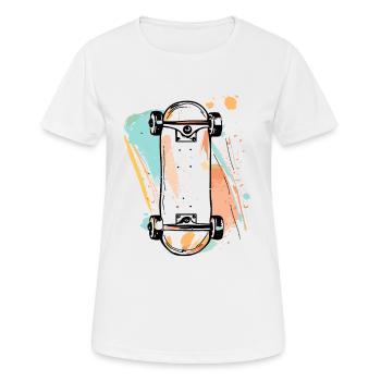 Skateboarding Streetart - Frauen T-Shirt atmungsaktiv - Weiß - Vorne - AI Model Female 172 dark (172cm)