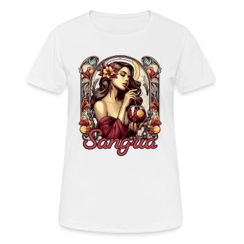Sangria Espagne Portugal Cadeau - T-shirt respirant Femme - blanc - Devant - AI Model Female 172 dark (172cm)