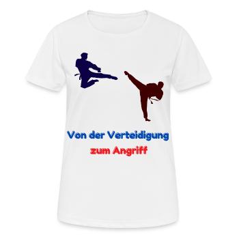 De la défense à l’attaque - T-shirt respirant Femme - blanc - Devant - AI Model Female 172 dark (172cm)