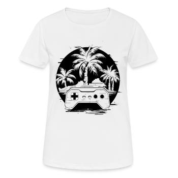 Gaming - Frauen T-Shirt atmungsaktiv - Weiß - Vorne - AI Model Female 172 dark (172cm)