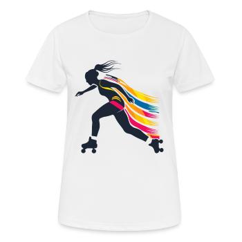 Roller skater - Women's Breathable T-Shirt - white - Front - AI Model Female 172 dark (172cm)