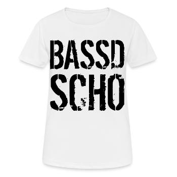 Bassd scho - Frauen T-Shirt atmungsaktiv - Weiß - Vorne - AI Model Female 172 dark (172cm)