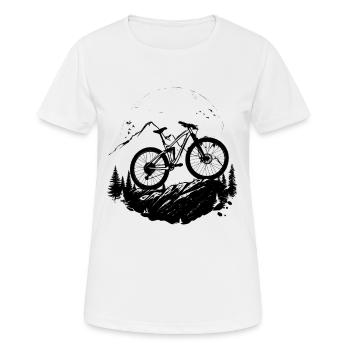 Fahrradfahrer - Frauen T-Shirt atmungsaktiv - Weiß - Vorne - AI Model Female 172 dark (172cm)