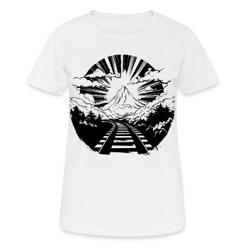 Chemin de fer - T-shirt respirant Femme - blanc - Devant - AI Model Female 172 dark (172cm)