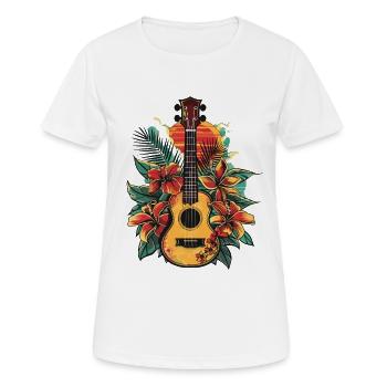 Ukulele - Frauen T-Shirt atmungsaktiv - Weiß - Vorne - AI Model Female 172 dark (172cm)