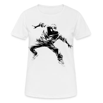 B Boy Grafik - Frauen T-Shirt atmungsaktiv - Weiß - Vorne - AI Model Female 172 dark (172cm)