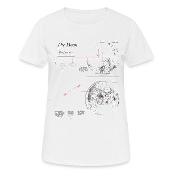 Nerd Astronomie Mond | Mondkarte Raumfahrt - Frauen T-Shirt atmungsaktiv - Weiß - Vorne - AI Model Female 172 dark (172cm)