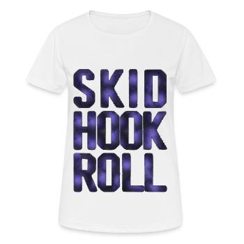 Rouleau de crochet de patin - T-shirt respirant Femme - blanc - Devant - AI Model Female 172 dark (172cm)