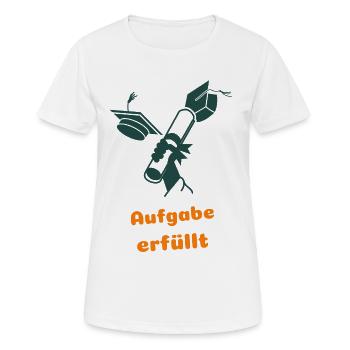 Aufgabe erfüllt - Frauen T-Shirt atmungsaktiv - Weiß - Vorne - AI Model Female 172 dark (172cm)