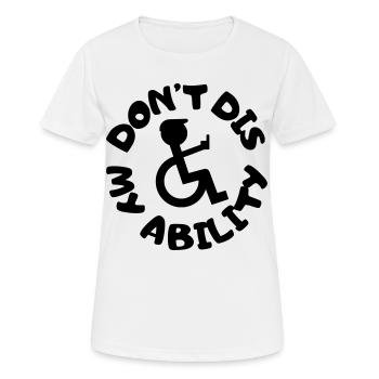 Ne niez pas mon handicap # - T-shirt respirant Femme - blanc - Devant - AI Model Female 172 dark (172cm)