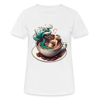 Sirène Sirène Bain dans le Café Cadeau - T-shirt respirant Femme - blanc - Devant - AI Model Female 172 dark (172cm)