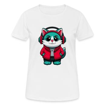 Australian Mist Cat Breed Cartoon Kawaii Animal - Women's Breathable T-Shirt - white - Front - AI Model Female 172 dark (172cm)