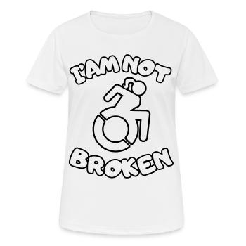Je suis en fauteuil roulant mais je ne suis pas brisé # - T-shirt respirant Femme - blanc - Devant - AI Model Female 172 dark (172cm)