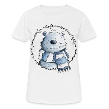 Drolliger Eisbär Mit Schal I Polarbär I Bär - Frauen T-Shirt atmungsaktiv - Weiß - Vorne - AI Model Female 172 dark (172cm)