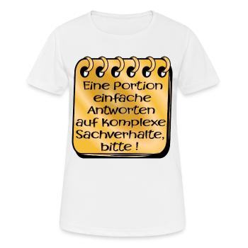 POPULISMUS - Frauen T-Shirt atmungsaktiv - Weiß - Vorne - AI Model Female 172 dark (172cm)