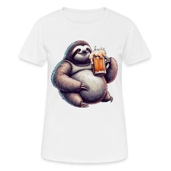 Dad Bod Bierbauch Bier Faultier Geschenk - Frauen T-Shirt atmungsaktiv - Weiß - Vorne - AI Model Female 172 dark (172cm)