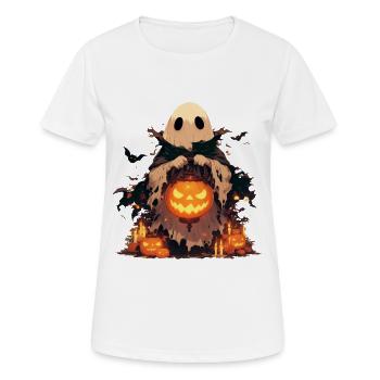 Ghost Ghost Halloween citrouille lanterne cadeau - T-shirt respirant Femme - blanc - Devant - AI Model Female 172 dark (172cm)