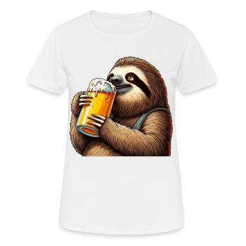 Bier Faultier Genuss Geschenk - Frauen T-Shirt atmungsaktiv - Weiß - Vorne - AI Model Female 172 dark (172cm)