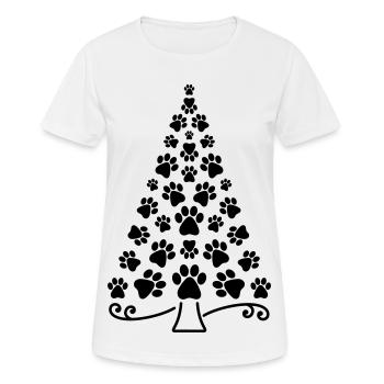 Weihnachtsbaum Pfote - Frauen T-Shirt atmungsaktiv - Weiß - Vorne - AI Model Female 172 dark (172cm)