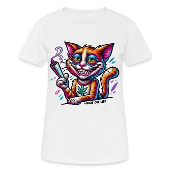 High Cat - Survol en direct - T-shirt respirant Femme - blanc - Devant - AI Model Female 172 dark (172cm)
