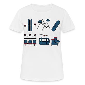 Wintersport - Frauen T-Shirt atmungsaktiv - Weiß - Vorne - AI Model Female 172 dark (172cm)