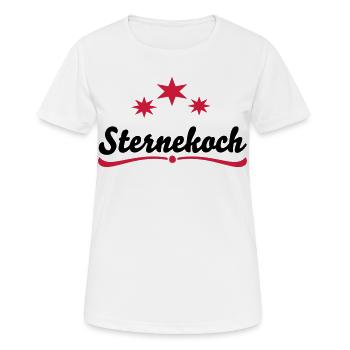 Kochschürze Sternekoch - Frauen T-Shirt atmungsaktiv - Weiß - Vorne - AI Model Female 172 dark (172cm)