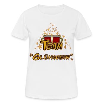 Team Glühwein Weihnachtsmarkt - Frauen T-Shirt atmungsaktiv - Weiß - Vorne - AI Model Female 172 dark (172cm)
