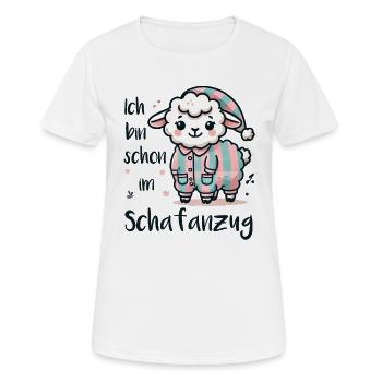 Ich bin schon im Schafanzug - Frauen T-Shirt atmungsaktiv - Weiß - Vorne - AI Model Female 172 dark (172cm)