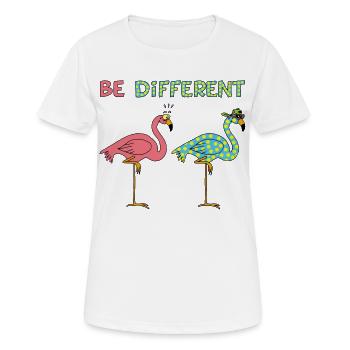 Verschiedene Flamingos - Frauen T-Shirt atmungsaktiv - Weiß - Vorne - AI Model Female 172 dark (172cm)