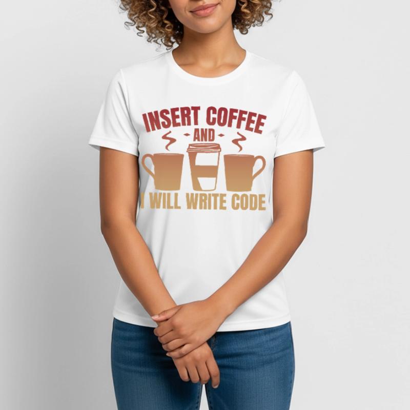 Throw in coffee and write code Women's Breathable T-Shirt