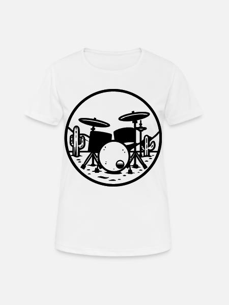 Drums Graphics - Women's Breathable T-Shirt - white
