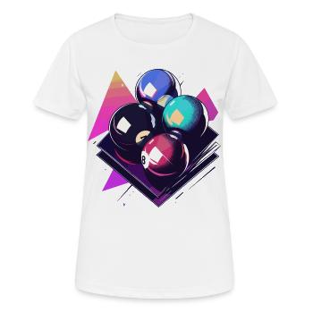 Boules de billard graphique - T-shirt respirant Femme - blanc - Devant - AI Model Female 172 dark (172cm)