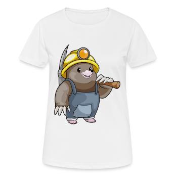 Maulwurf Bergarbeiter Spitzhacke Bergbau - Frauen T-Shirt atmungsaktiv - Weiß - Vorne - AI Model Female 172 dark (172cm)