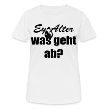 Hé mec, qu’est-ce qui se passe ? - T-shirt respirant Femme - blanc - Devant - AI Model Female 172 dark (172cm)