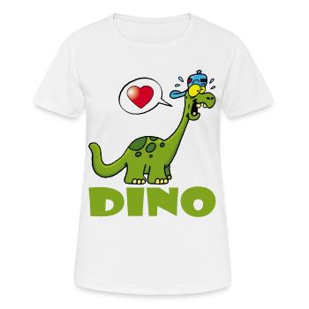 Kawaii Manga Dinosaurier - Frauen T-Shirt atmungsaktiv - Weiß - Vorne - AI Model Female 172 dark (172cm)