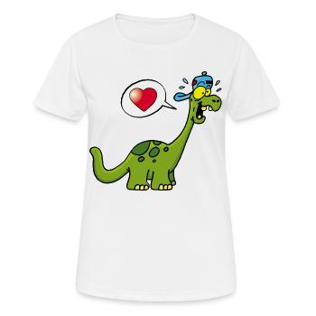 Dinosaure manga kawaii - T-shirt respirant Femme - blanc - Devant - AI Model Female 172 dark (172cm)
