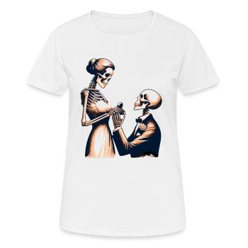 Hochzeit Skelett Parodie Design - Frauen T-Shirt atmungsaktiv - Weiß - Vorne - AI Model Female 172 dark (172cm)