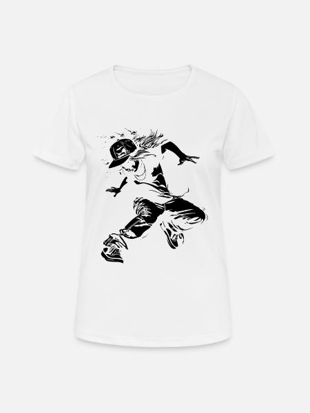 Breakdance Mädchen Zeichnung - Frauen T-Shirt atmungsaktiv - Weiß