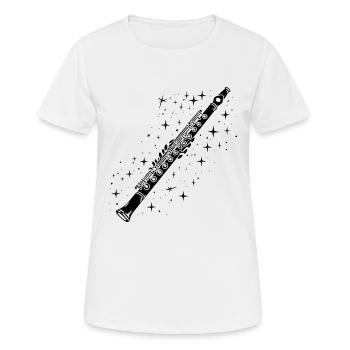 Flöte Zeichnung - Frauen T-Shirt atmungsaktiv - Weiß - Vorne - AI Model Female 172 dark (172cm)