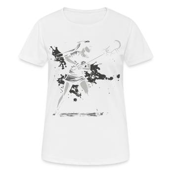 Lacrosse Player - Women's Breathable T-Shirt - white - Front - AI Model Female 172 dark (172cm)