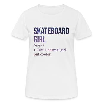 Skateboard Skateboard Skateboard - Frauen T-Shirt atmungsaktiv - Weiß - Vorne - AI Model Female 172 dark (172cm)