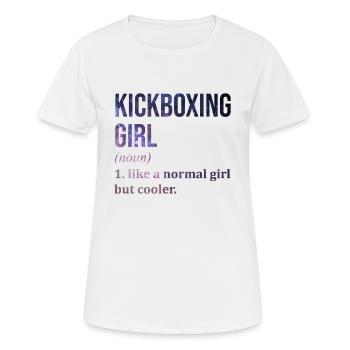 Kickboxen - Frauen T-Shirt atmungsaktiv - Weiß - Vorne - AI Model Female 172 dark (172cm)