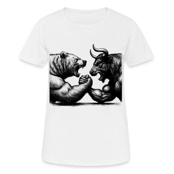 Bourse Marché boursier Bull Bull Bear Cadeau - T-shirt respirant Femme - blanc - Devant - AI Model Female 172 dark (172cm)