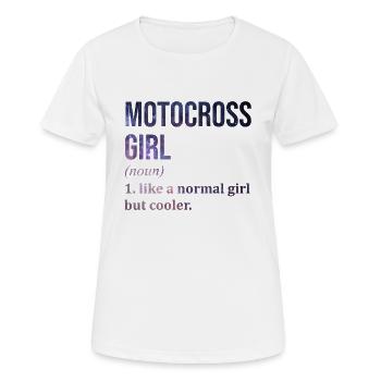 Motocross - Frauen T-Shirt atmungsaktiv - Weiß - Vorne - AI Model Female 172 dark (172cm)