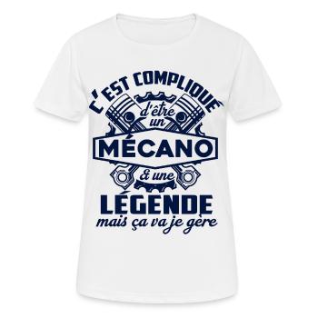 mécanicien mécano légendaire - T-shirt respirant Femme - blanc - Devant - AI Model Female 172 dark (172cm)