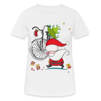 Le Père Noël sous pression - T-shirt respirant Femme - blanc - Devant - AI Model Female 172 dark (172cm)